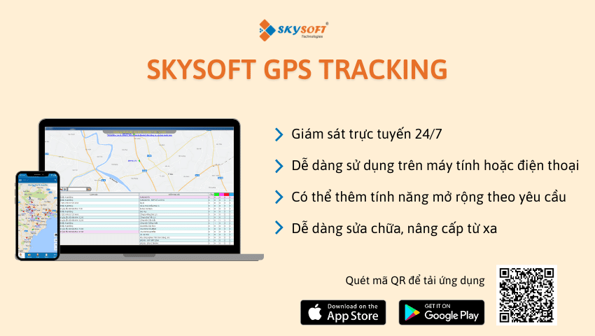 Phần mềm giám sát, theo dõi hành trình xe Skysoft GPS Tracking
